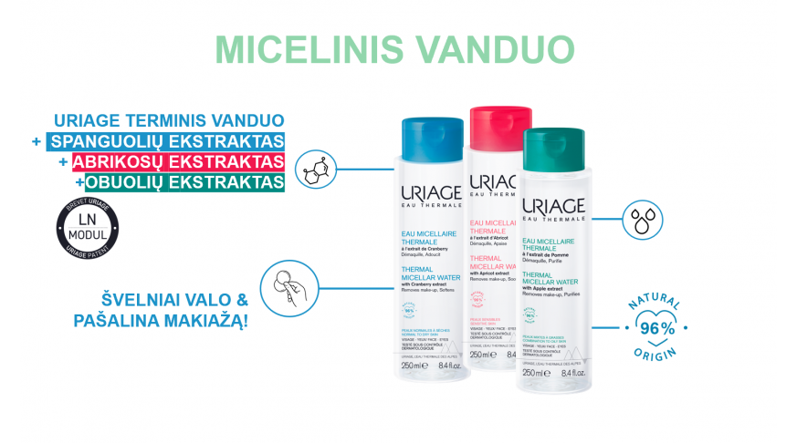 Uriage micelinis vanduo - kiekvienam odos tipui