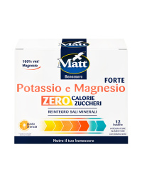 MATT Potassio e Magnesio Forte ZERO, magnis ir kalis, 12 pak.
