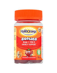 HALIBORANGE IRON & VITAMIN C vaikams, braškių sk. guminukai N30