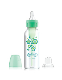 DR.BROWN'S plastist üleminekupudel OPTIONS, kitsa kaelaga, 250 ml + silikoonist jooginokk