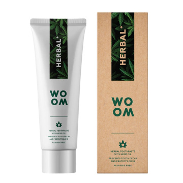 WOOM natūrali augalinė dantų pasta su kanapių aliejumi HERBAL+, 75 ml