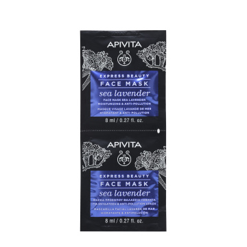 APIVITA EXPRESS BEAUTY kaukė veido, su jūros levandomis, 2 x 8ml
