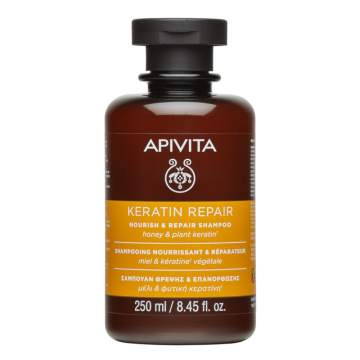 APIVITA, šampūnas su keratinu, maitinamasis, atkuriamasis, 250ml