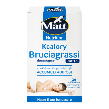 MATT KCalory Bruciagrassi Thermogen Notte, svorio kontrolei, 30 kaps.