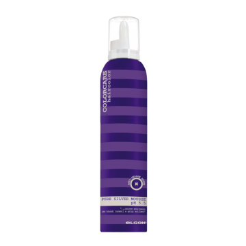 ELGON COLORCARE nenuplaunamos putos, šalinančios nepageidaujamą gelsvą plaukų atspalvį PURE SILVER MOUSSE, 200 ml