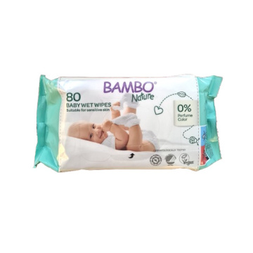 Drėgnos servetėlės BAMBO, 80 vnt.