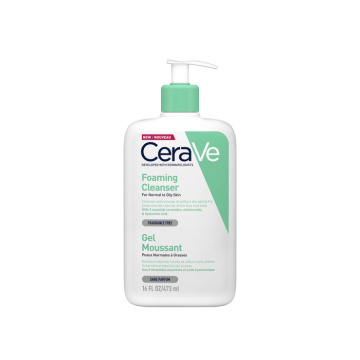 CeraVe Foaming Cleanser putojantis valomasis gelis normaliai ir riebiai odai, 473 ml