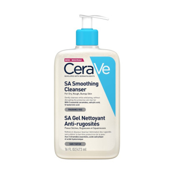 CeraVe SA Smoothing Cleanser gelinis prausiklis sausai, šerpetojančiai odai, 473 ml
