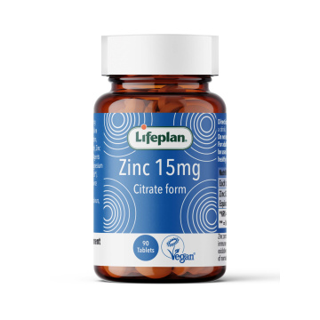 Cinkas 15 mg Lifeplan, tabletėmis N90