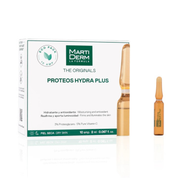 MARTIDERM PROTEOS HYDRA PLUS ampulės veidui su vitaminu C, 10 X 2ml