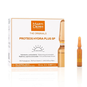 MARTIDERM PROTEOS HYDRA PLUS ampulės veidui su vitaminu C, SPF15, 10 X 2ml