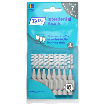 TePe, Pilki tarpdančių šepetėliai, 1.3mm, ISO 7, 8 vnt