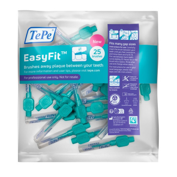 TePe, tarpdančių šepetėliai EasyFit S/M, 25 vnt., maišelis
