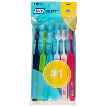 TePe, Select dantų šepetėliai 6 vnt, minkšti, maišelis