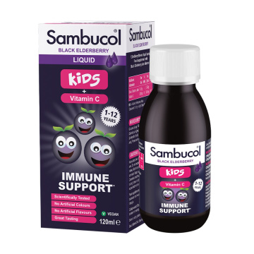 SAMBUCOL FOR KIDS, juoduogio šeivamedžio sirupas, 120 ml