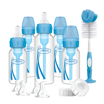 DR.BROWN'S rinkinys naujagimiams siauro kaklelio, plastikinių buteliukų Options+, mėlynas