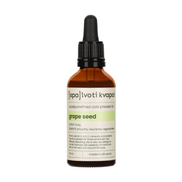 Luonnollinen puhdas öljy SPALVOTI KVAPAI Grapeseed, 50ml