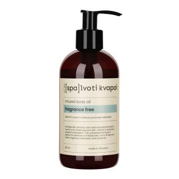 Vartaloöljy SPALVOTI KVAPAI Fragrance free, 250ml