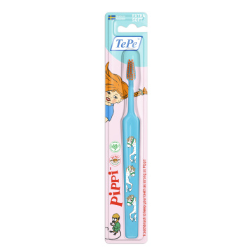 TePe Kids Pippi -hammasharja, erittäin pehmeä (alkaen 3-vuotiaille), blisteri