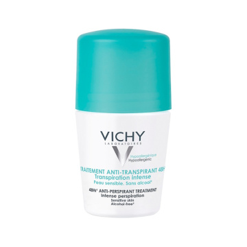 VICHY, rutulinis dezodorantas antiperspirantas gausiam prakaitavimui mažinti, 50 ml