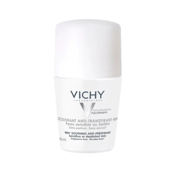 VICHY, rutulinis dezodorantas antiperspirantas jautriai odai, 50 ml