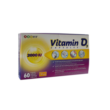 Vitaminas D3 50µg (2000 TV) kapsulės ABC VIT, N60