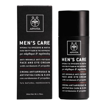 APIVITA MEN'S CARE veido ir paakių kremas vyrams nuo raukšlių, 50ml