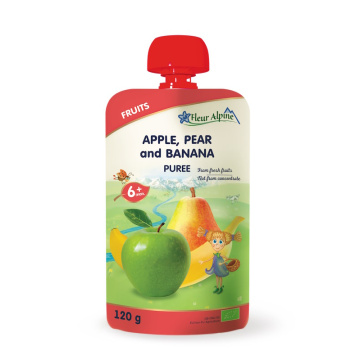 FLEUR ALPINE, ekologiška OBUOLIŲ-BANANŲ-KRIAUŠIŲ tyrelė kūdikiams nuo 6 mėn., 120g