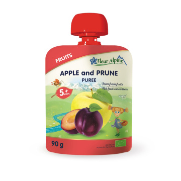 FLEUR ALPINE, ekologišjka OBUOLIŲ-SLYVŲ tyrelė kūdikiams nuo 5 mėn., 90g