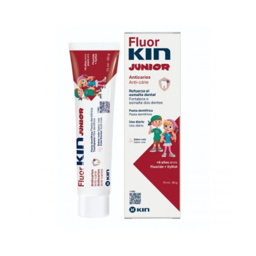 KIN Dantų pasta FLUORKIN JUNIOR, kolos skonio, 75ml