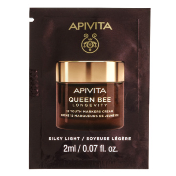 Mėg. APIVITA, QUEEN BEE LONGEVITY LIGHT veido kremas, 2ml