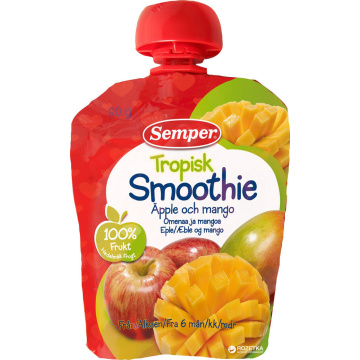 SEMPER SMOOTHIE RTE tropinių vaisių, nuo 6 mėn., 90g