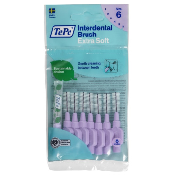 Zobstarpu birstīte 1.1mm violetā N8 īpaši mīkstā