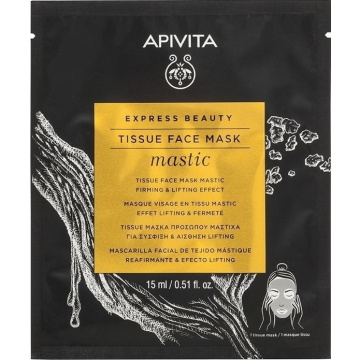 APIVITA EXPRESS BEAUTY lakštinė veido kaukė su mastikos aliejais, N1