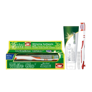WHITE GLO отбеливающая растительная зубная паста HERBAL WHITE, 150 г
