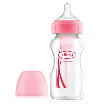 DR.BROWN'S plastikinis buteliukas OPTIONS+ plačiu kakleliu, 270ml, rožinis