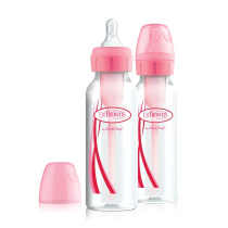 DR.BROWN'S plastikiniai buteliukai OPTIONS+ siauru kakleliu, 250ml, rožiniai, 2 vnt.