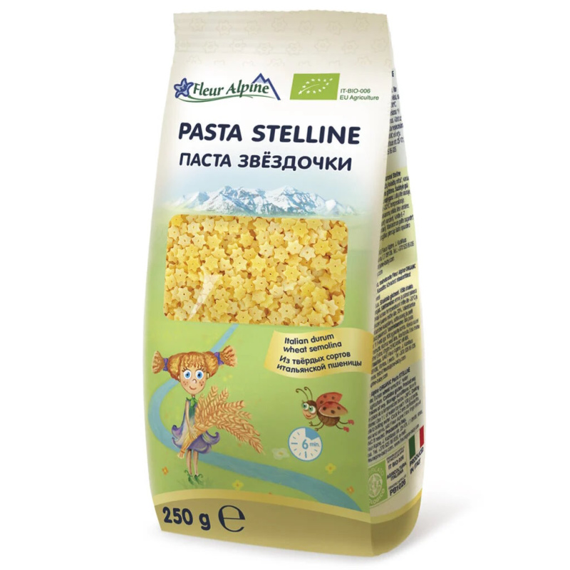 Fleur Alpine Organic pasta Stellini for the whole family, 250 g