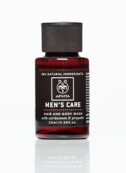 Mėg. APIVITA MEN'S CARE prausiklis vyrams su propoliu ir kardamonu, 20ml