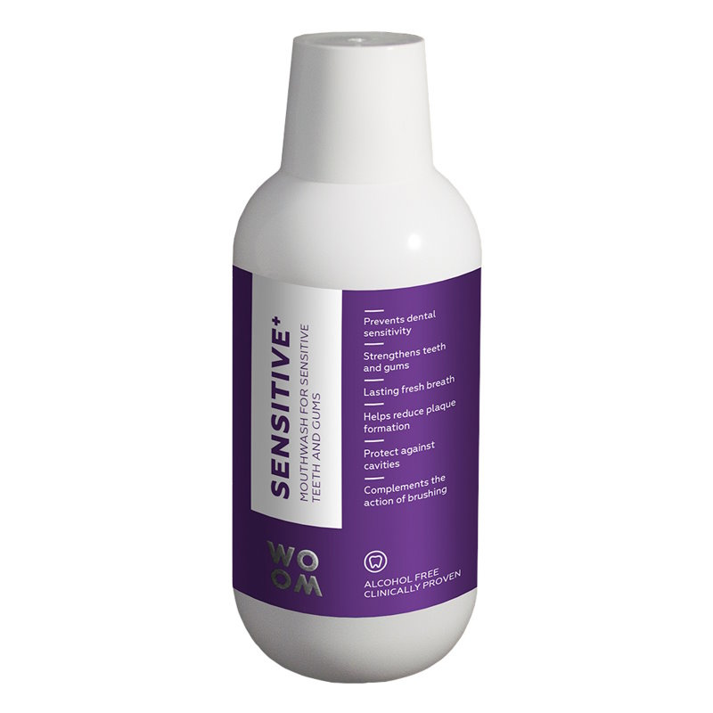 WOOM burnos skalavimo skystis jautriems dantims ir dantenoms SENSITIVE +, 500 ml