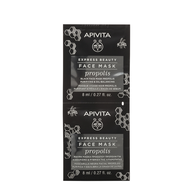 APIVITA EXPRESS BEAUTY Kaukė veido, riebiai odai, su propoliu 2 x 8ml