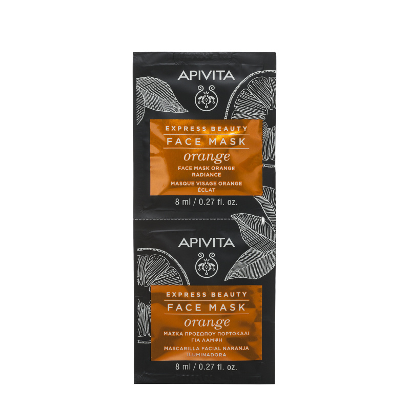APIVITA EXPRESS BEAUTY veido kaukė su apelsinais, 2x8ml