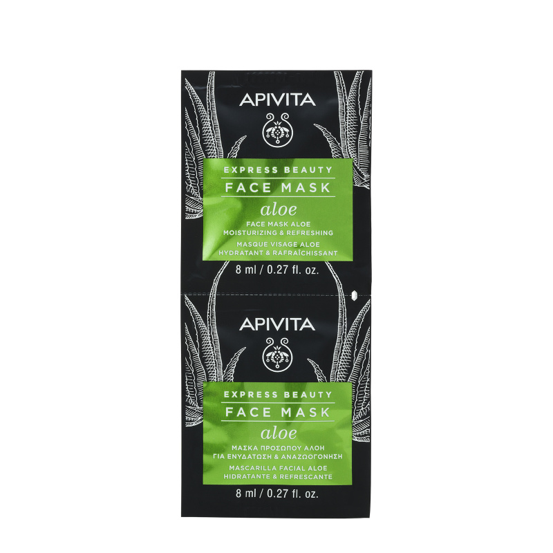 APIVITA EXPRESS BEAUTY veido kaukė su alavijais, 2x8ml