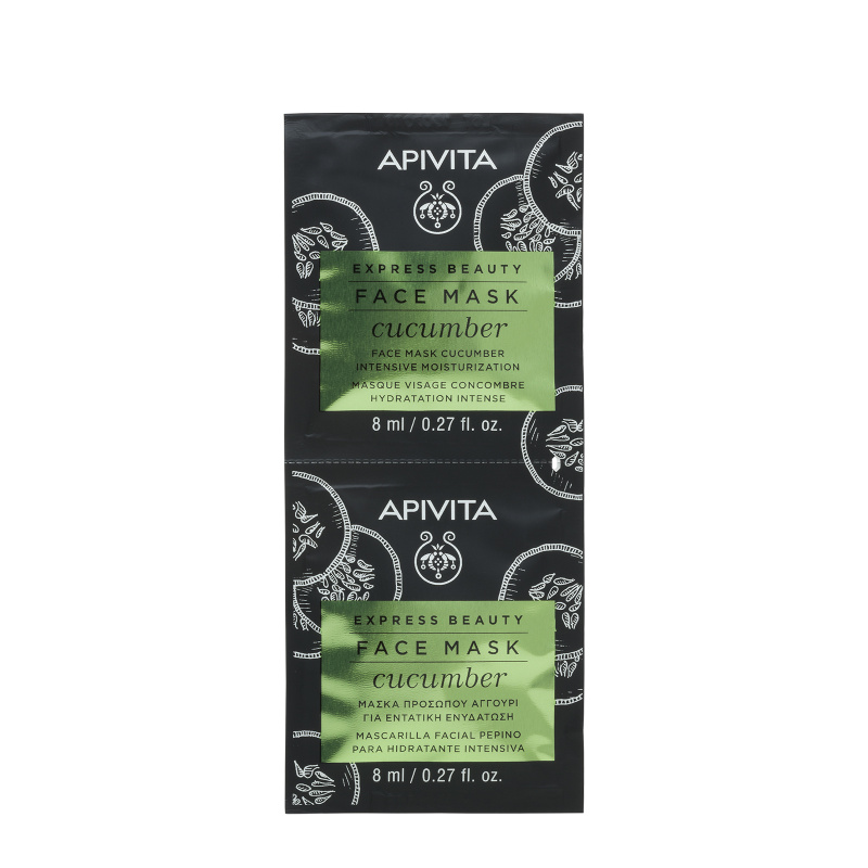 APIVITA EXPRESS BEAUTY veido kaukė su agurkais, 2x8ml