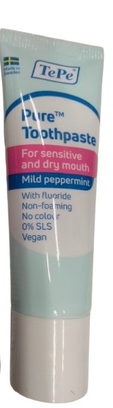 TePe Dantų pasta PURE, jautriai-sausai burnai, mėtų skonio, 15ml