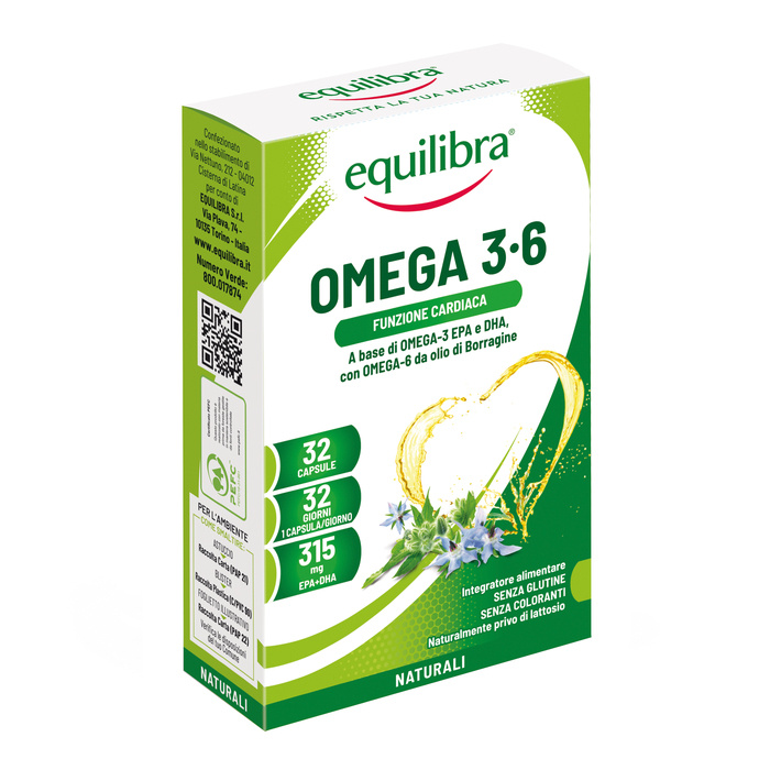 EQUILIBRA maisto papildas OMEGA3-6, 32 minkštos kapsulės