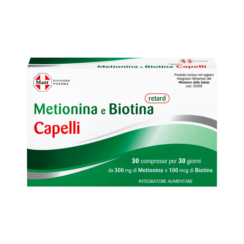 MATT DIVISIONE PHARMA Metionina e Biotina retard, for hair, 30 tab.
