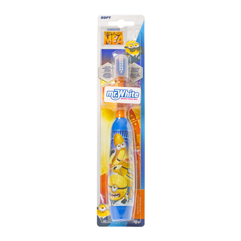 Mr. White MINIONS elektryczna wibrująca szczoteczka do zębów dla dzieci od 4 lat, 1 szt.