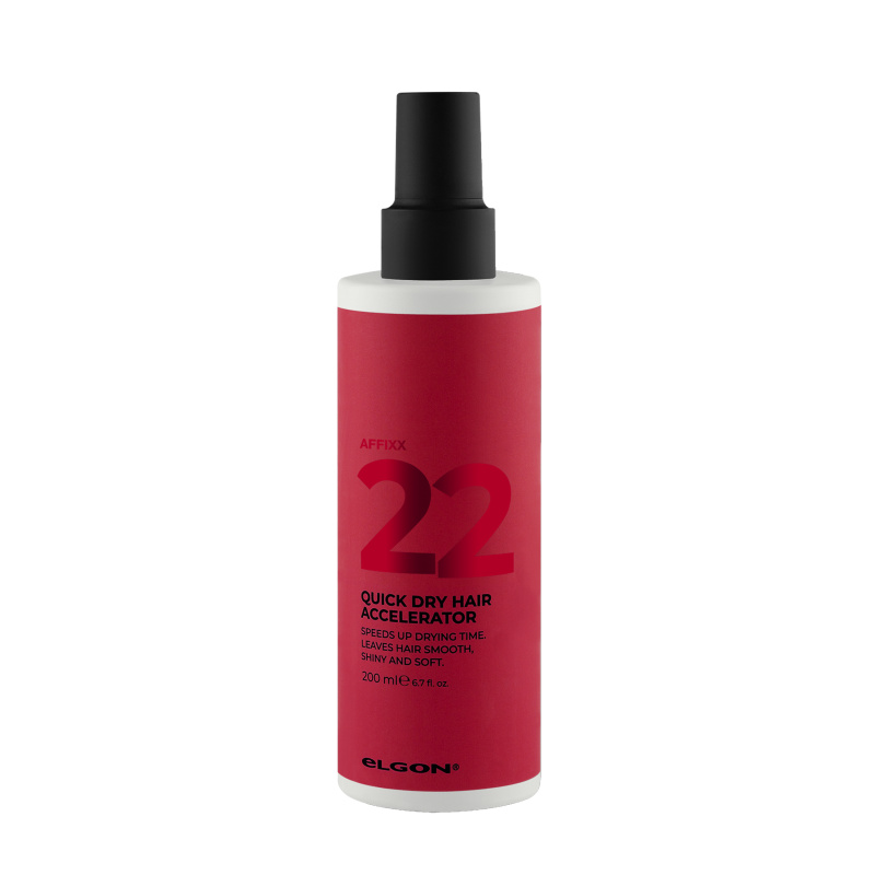 ELGON AFFIXX plaukų džiovinimą greitinantis purškiklis 22 QUICK DRY HAIR ACCELERATOR, 200 ml