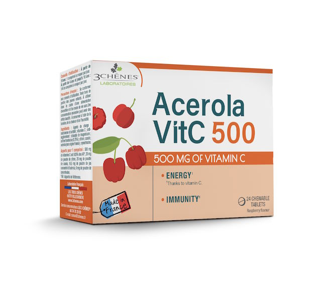3C PHARMA ACEROLA 500 - vitaminas C nuo 3 m, N24